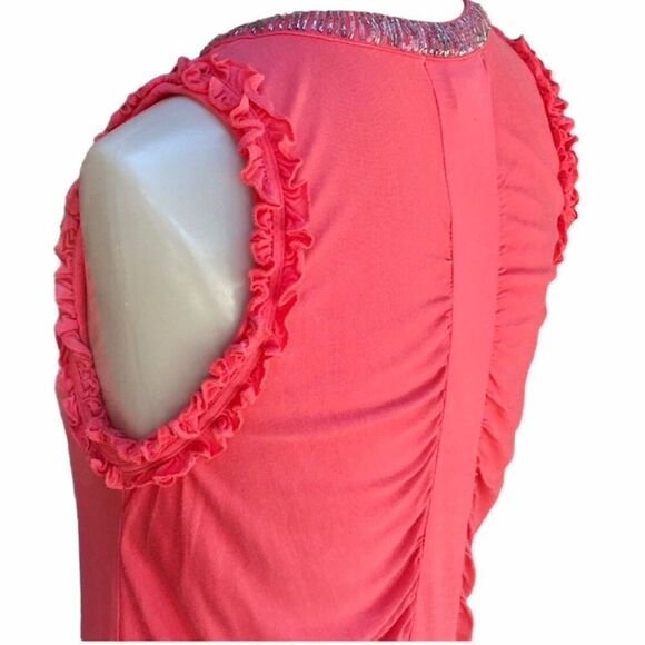 ByArtisan Frilly Bead Ruched Ruffle Sleeveless Top - Picture 5 of 11